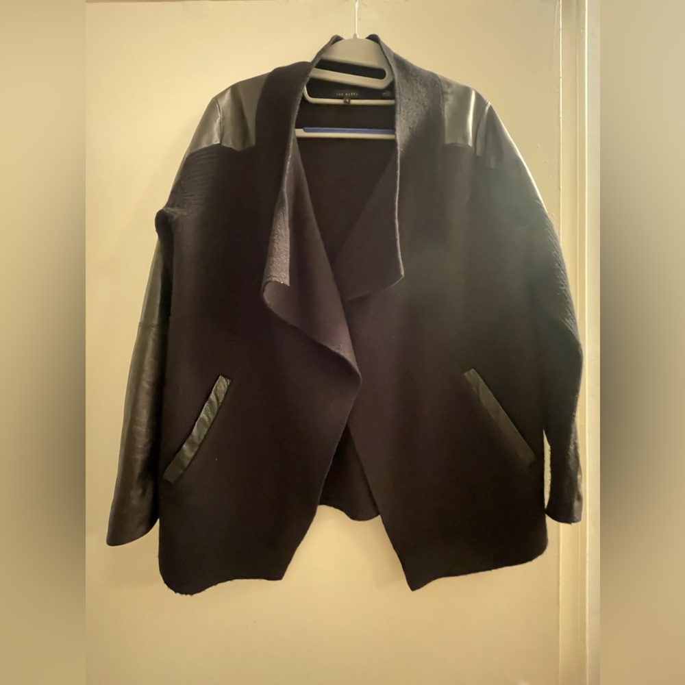 Ted Baker size 3, sweater, wool and leather